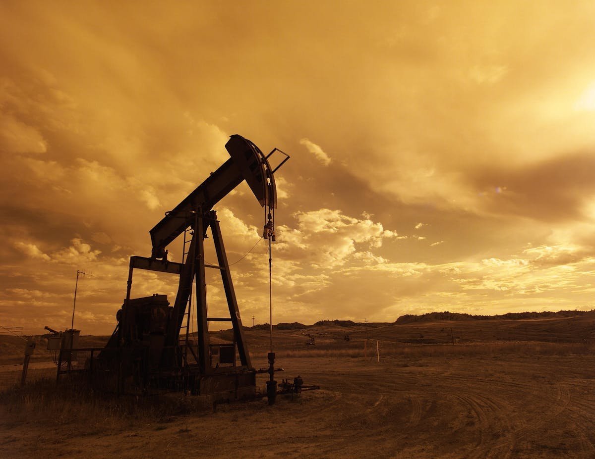 Petroleum asset at golden hour